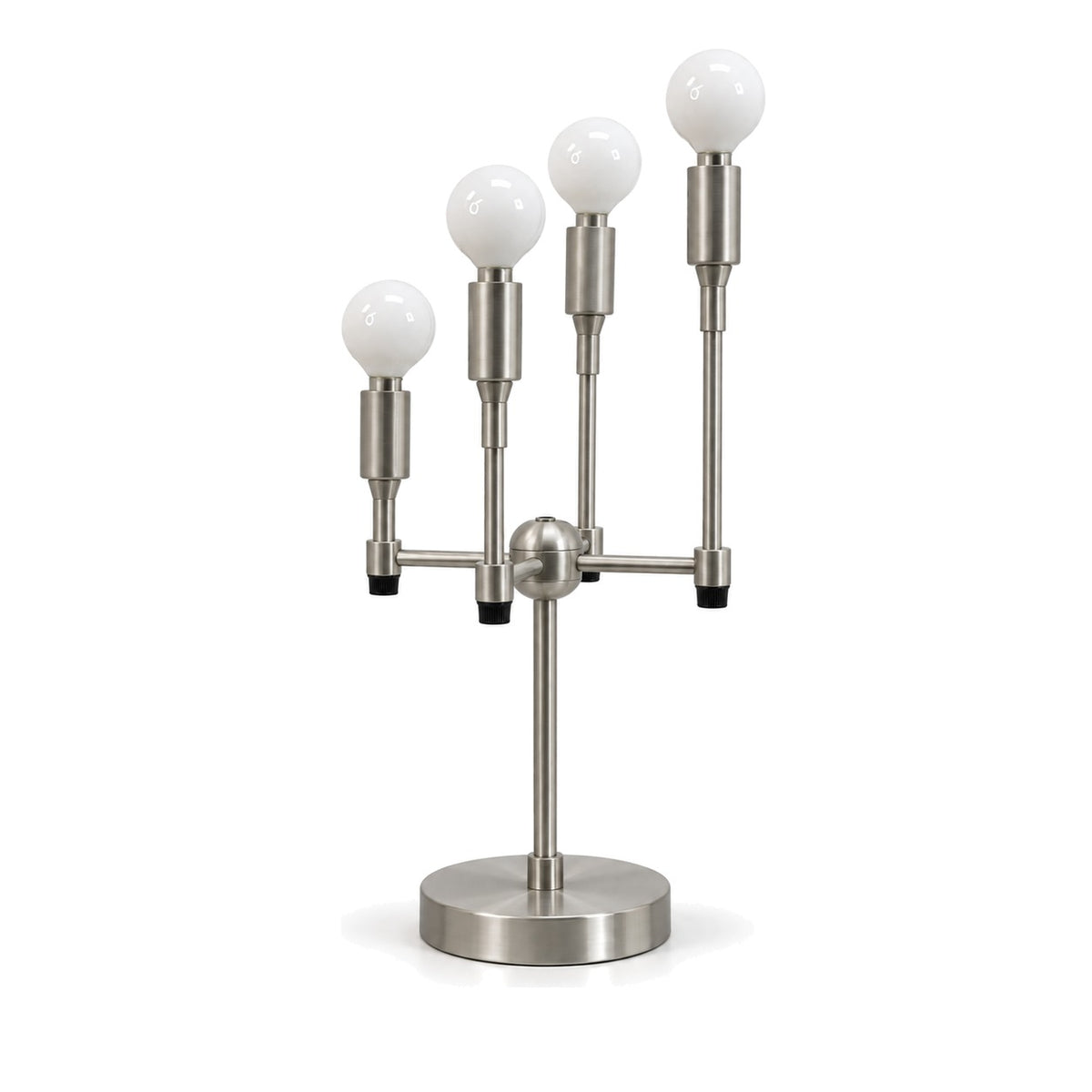 Modern 4-Light Table Lamp with Rotary Switch – Mid Century Style in brushed chrome