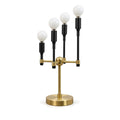 Modern 4-Light Table Lamp with Rotary Switch – Mid Century Style in black and brass