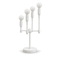Modern 4-Light Table Lamp with Rotary Switch – Mid Century Style in matte white