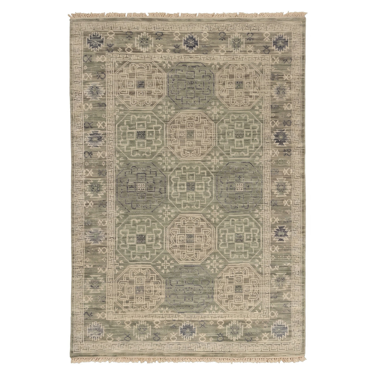Modern Hand-Knotted Mamluk Royal Rug, full view on a white background