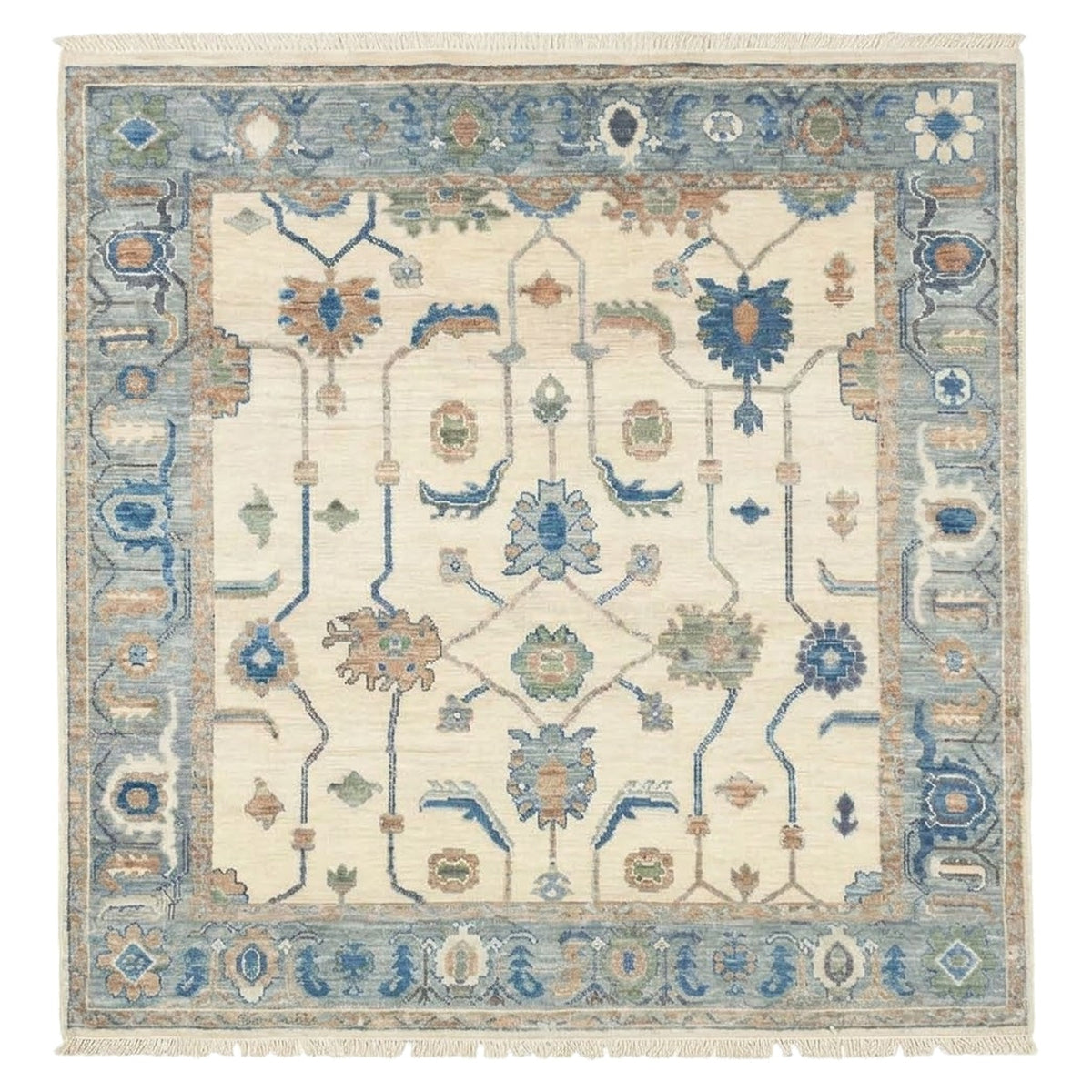 Modern Oushak Rug, full view on a white background