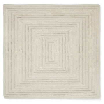 Monochrome Striped Rug, full view on a white background