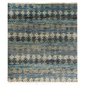 Multi Color Modern Contemporary Tribal Rug, full view on a white background
