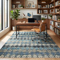 Multi Color Modern Contemporary Tribal Rug in a home office