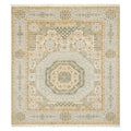 Muted Hand knotted Mamluk Design Rug, full view on a white background