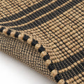 Natural Jute Area & Runner Rug - Ideal for Hallways & Entryways, folded corner showing the back