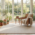 Neutral Toned Area Rug in a reading nook