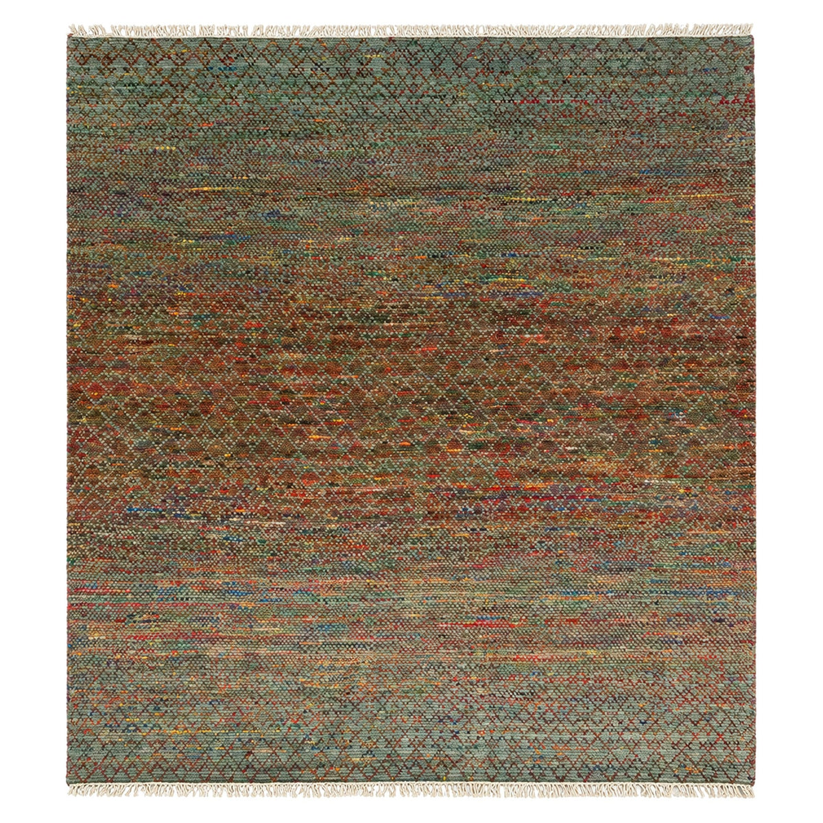 Nuray Saree Silk Wool Home Decor Rug, full view on a white background