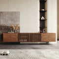 Dark Wood Louvered Door TV Console, view 3