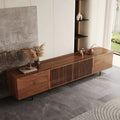 Dark Wood Louvered Door TV Console, view 4