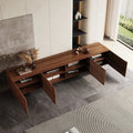 Dark Wood Louvered Door TV Console, view 5