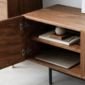 Dark Wood Louvered Door TV Console, view 6