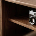 Dark Wood Louvered Door TV Console, view 7