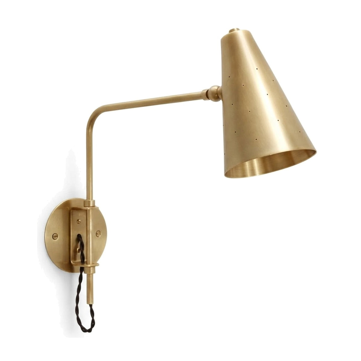One-Light Brass Wall Sconce – Mid-Century Modern in raw brass