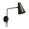 One-Light Brass Wall Sconce – Mid-Century Modern in blackened brass