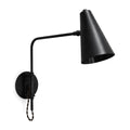 One-Light Brass Wall Sconce – Mid-Century Modern in antique black