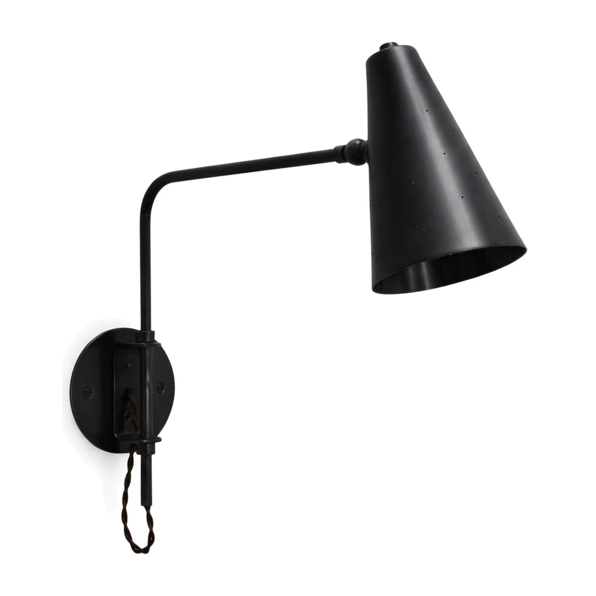 One-Light Brass Wall Sconce – Mid-Century Modern in antique black