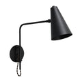 One-Light Brass Wall Sconce – Mid-Century Modern in matt black