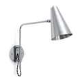 One-Light Brass Wall Sconce – Mid-Century Modern in polished chrome