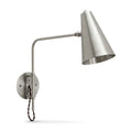 One-Light Brass Wall Sconce – Mid-Century Modern in brushed chrome