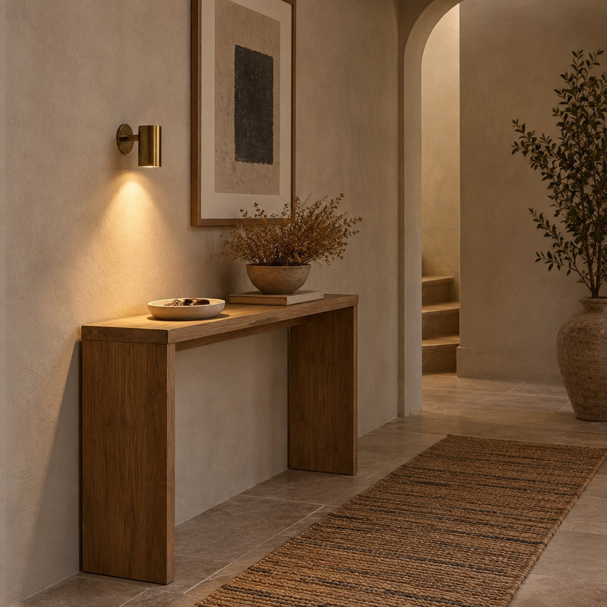 One-Light Mid-Century Modern Stilnovo Style Brass Wall Sconce in a room