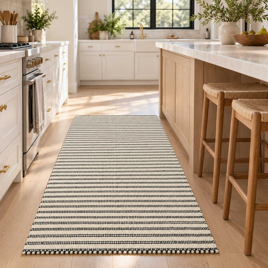 Organic Jute Rug - Bleach Tones for a Cozy Ambiance, full view on a white background