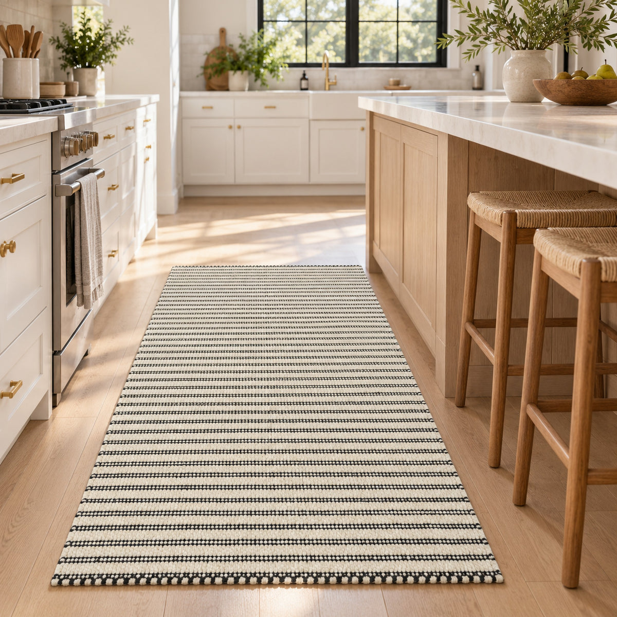 Organic Jute Rug - Bleach Tones for a Cozy Ambiance in a kitchen