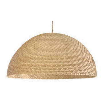 Rattan Dome Pendant Shade, 17.7" x 8.9", shown on white