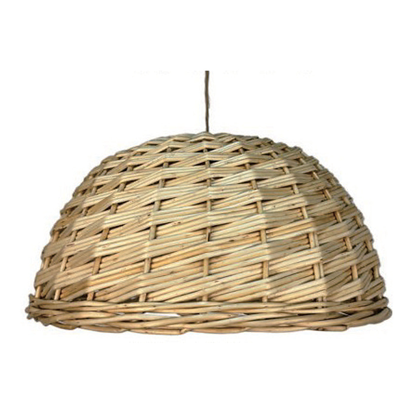 Fine Wicker Dome Pendant Shade, 17.7" x 8.9", shown on white