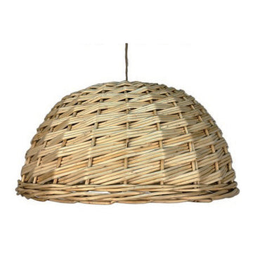 Fine Wicker Dome Pendant Shade, 17.7" x 8.9", shown on white