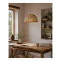 Fine Wicker Dome Pendant Shade, second view