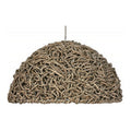 Knotted Straw Dome Pendant Shade, 17.7