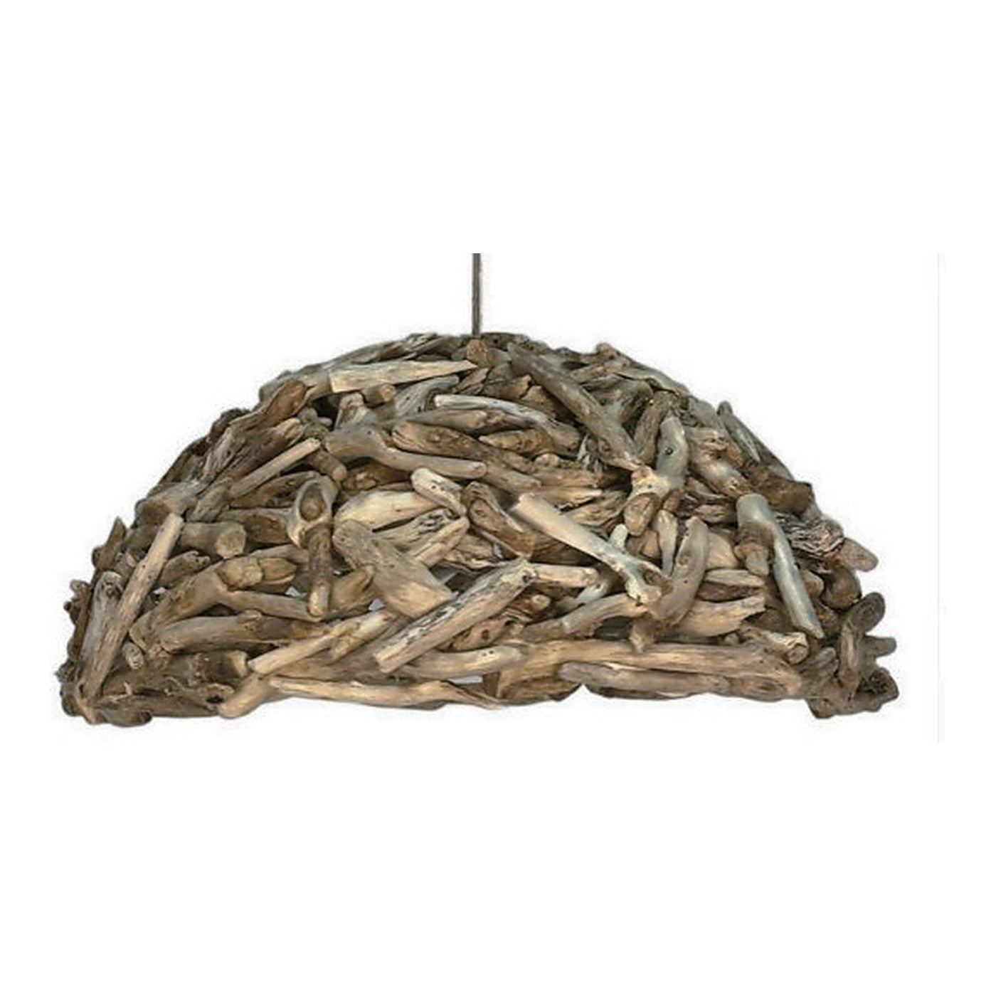 Driftwood Dome Pendant Shade, 17.7" x 8.9", shown on white