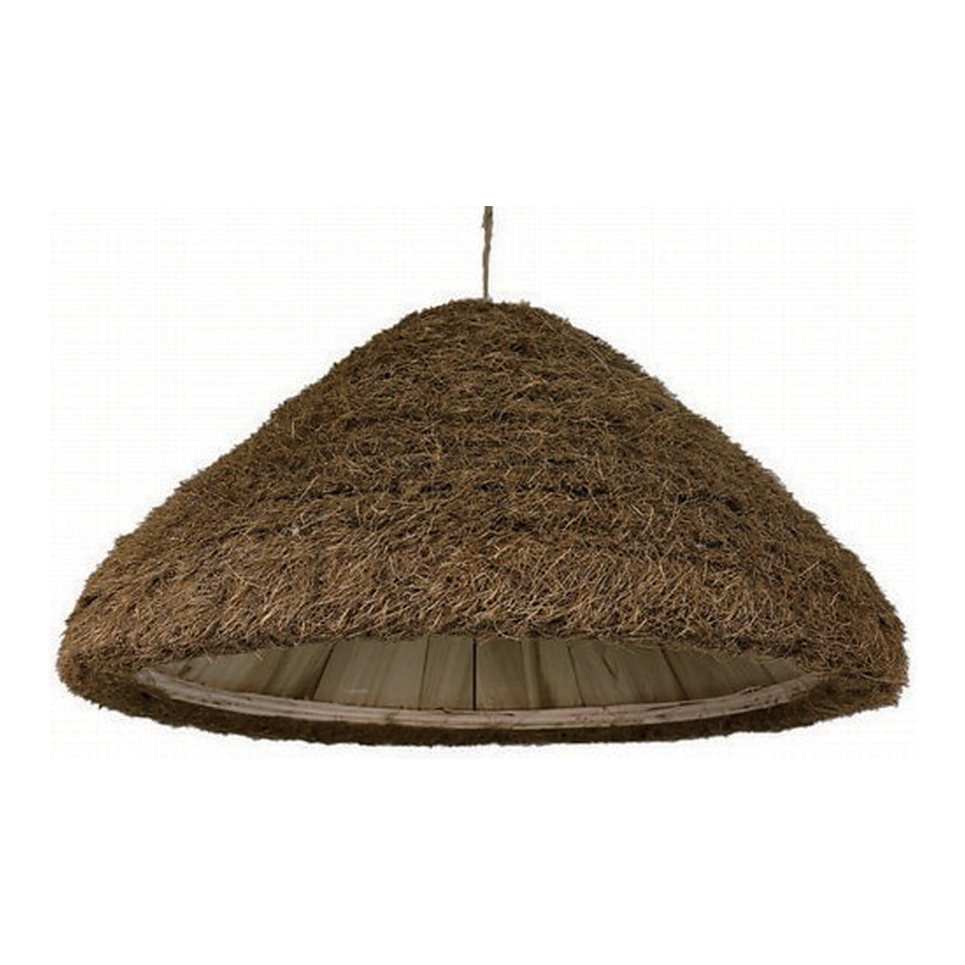 Thatched Straw Cone Pendant Shade, 17.7" x 8.9", shown on white