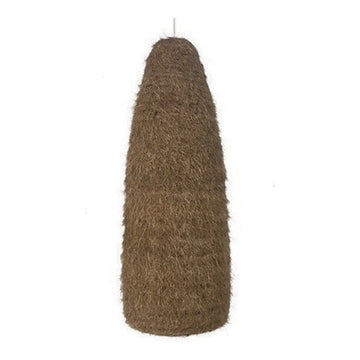 Thatched Straw Bullet Pendant Shade, 9.8" x 27.6", shown on white
