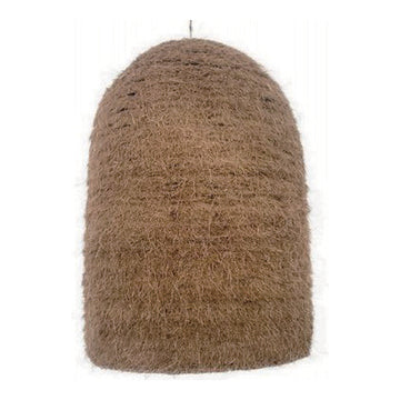 Brushed Straw Bell Pendant Shade, 13.8" x 19.9", shown on white