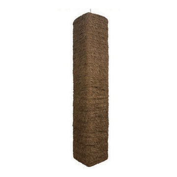 Tall Straw Column Pendant Shade, 9.8" x 9.8" x 53.5", shown on white