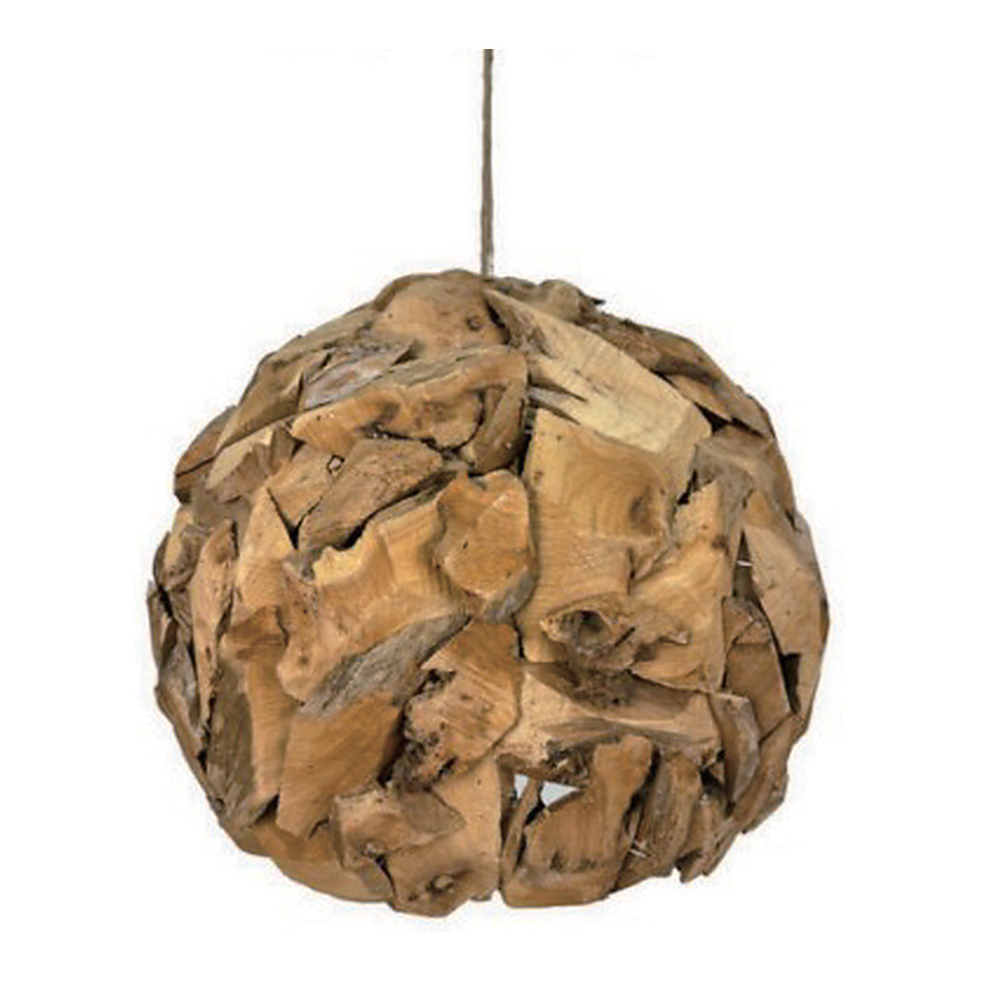 Driftwood Sphere Pendant Shade, 15.7" x 13.8", shown on white