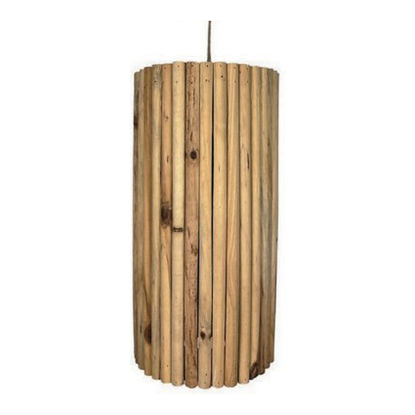 Timber Rod Cylinder Pendant Shade, 7.9" x 15.7", shown on white