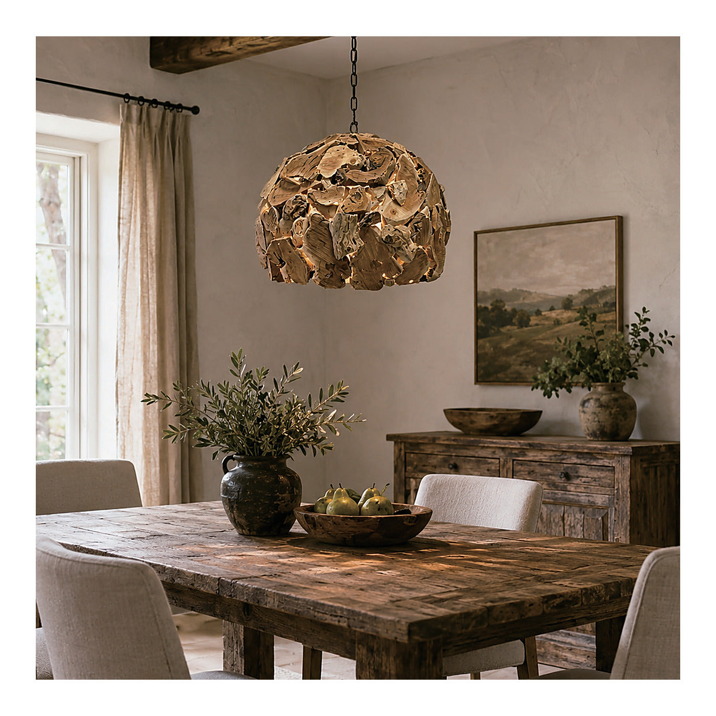 Mulberry Root Dome Pendant Shade, second view