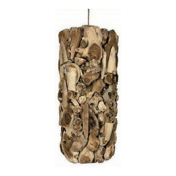 Mulberry Root Column Pendant Shade, 7.9" x 15.7", shown on white