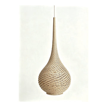 Wicker Teardrop Pendant Shade, 133 x 321 in, shown on white