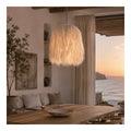 Ivory Hemp Fringe Pendant Shade, second view