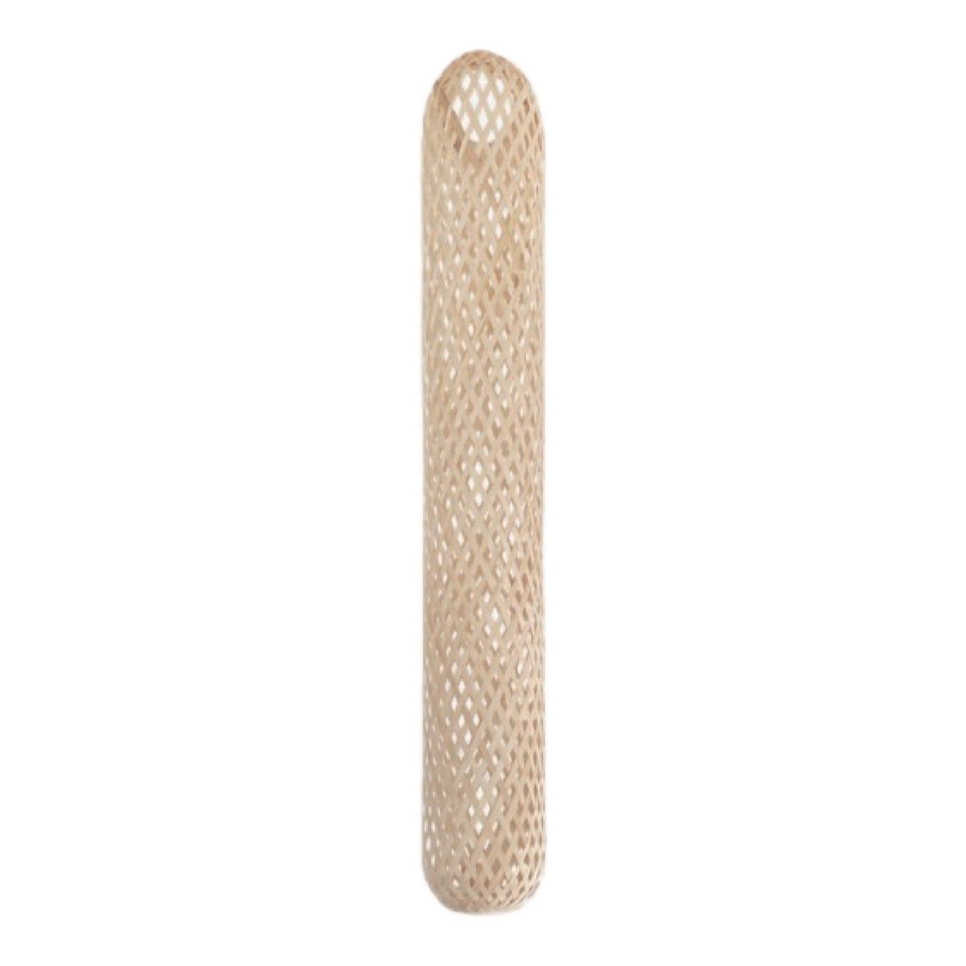 Perforated Bamboo Tube Pendant Shade, 8.3" x 26.8", shown on white