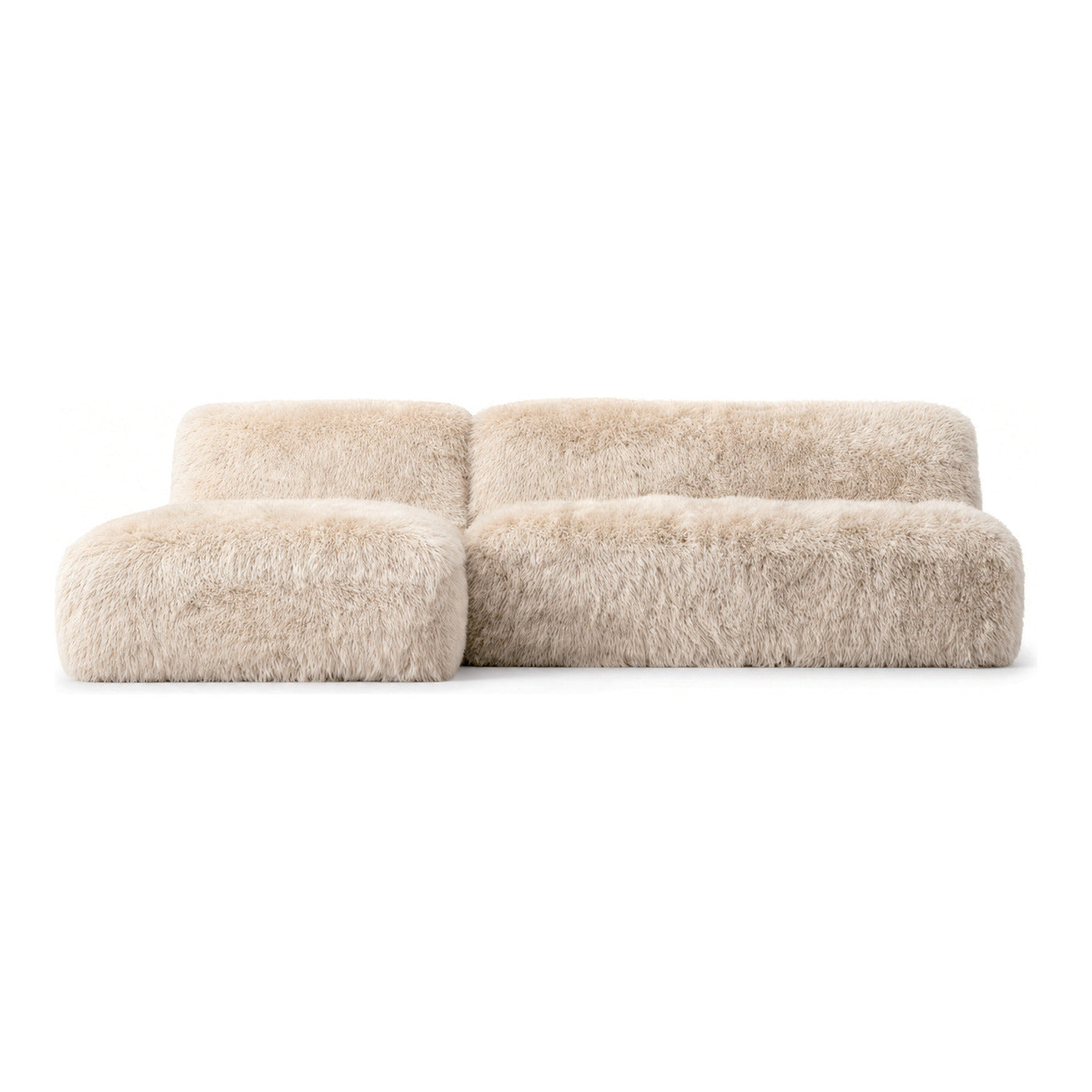 Sheepskin Modular Sofa, 100 x 74 x 35 in, shown on white