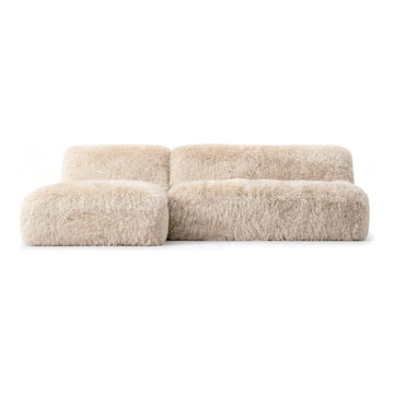 Sheepskin Modular Sofa, 100 x 74 x 35 in, shown on white