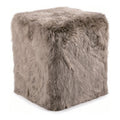 Sheepskin Cube Pouf, 17 x 17 x 17 in, shown on white