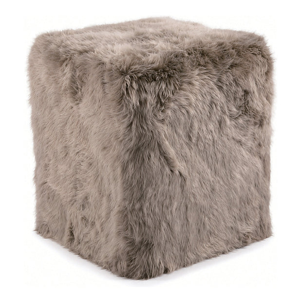 Sheepskin Cube Pouf