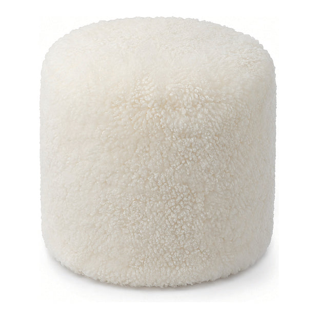 Sheepskin Drum Pouf