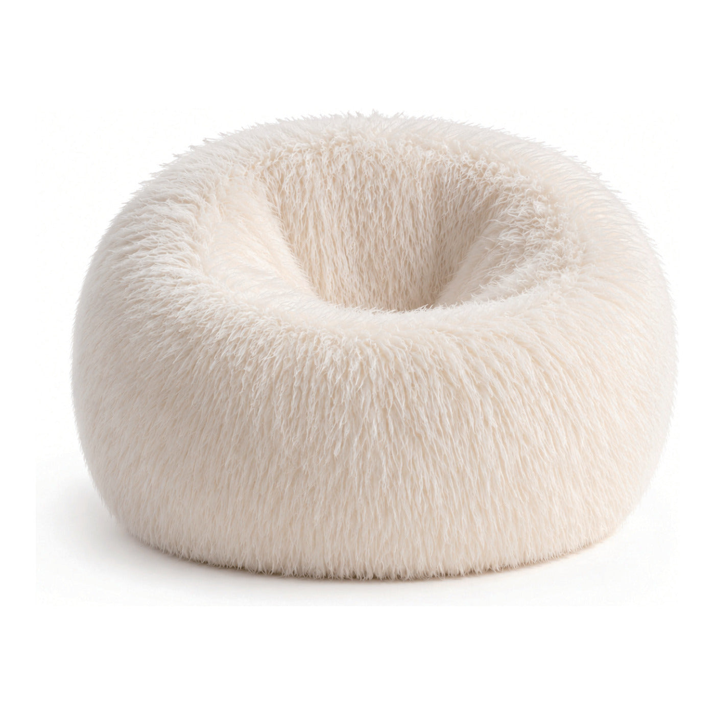 Longhair Hide Bean Bag Chair, 41 x 41 x 23.5 in, shown on white